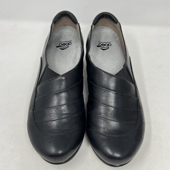 Abeo Womens 6565 Black Pleated Top Slip On Comfort Shoes 3D Insert Size 9 VGC - Picture 3 of 11